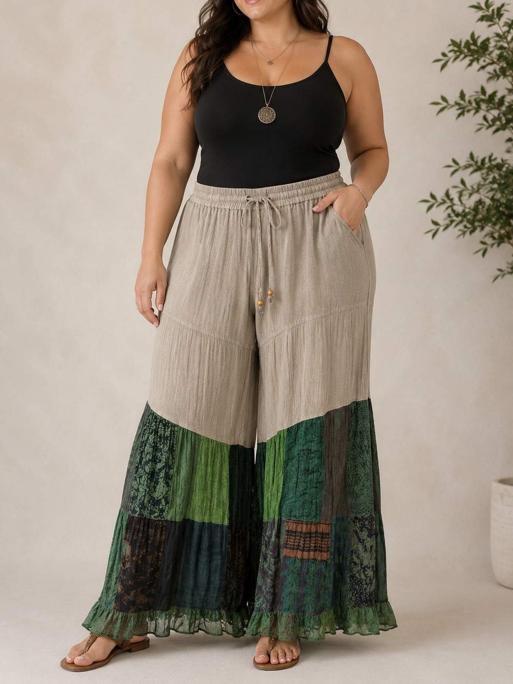 Young Threads Wide Leg Palazzo Pants, 1X